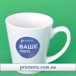 Чашка конусна для сублімації Sublime Latte мала з лого біла 350 мл